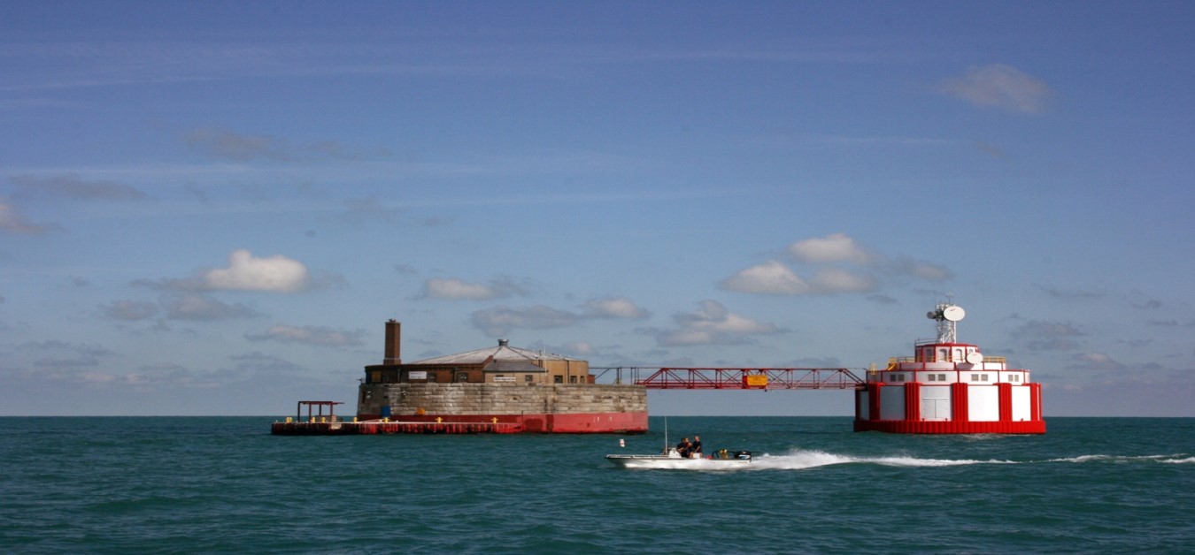 water intake cribs on Lake Michigan
